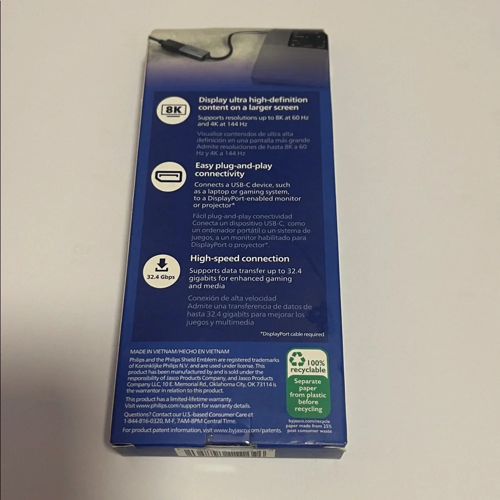 Philips Elite~8K {USB-C }to Display Port Adapter Ultra High Definition